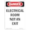 Signmission Safety Sign, OSHA Danger, 10" Height, Electrical Room Not An Exit, Portrait OS-DS-D-710-V-2146 - alternate 1